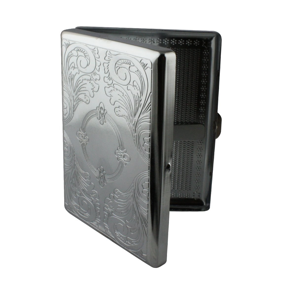 Etched Cigarette Case Victorian Style Metal Holder for Regular, King and 100’s S
