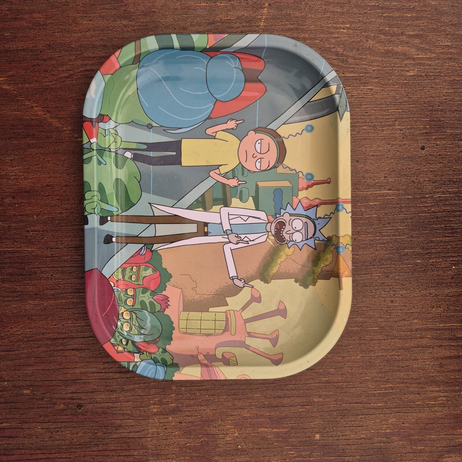 Rick & Morty Tobacco Metal Rolling Tray 7 x 5.5 inch