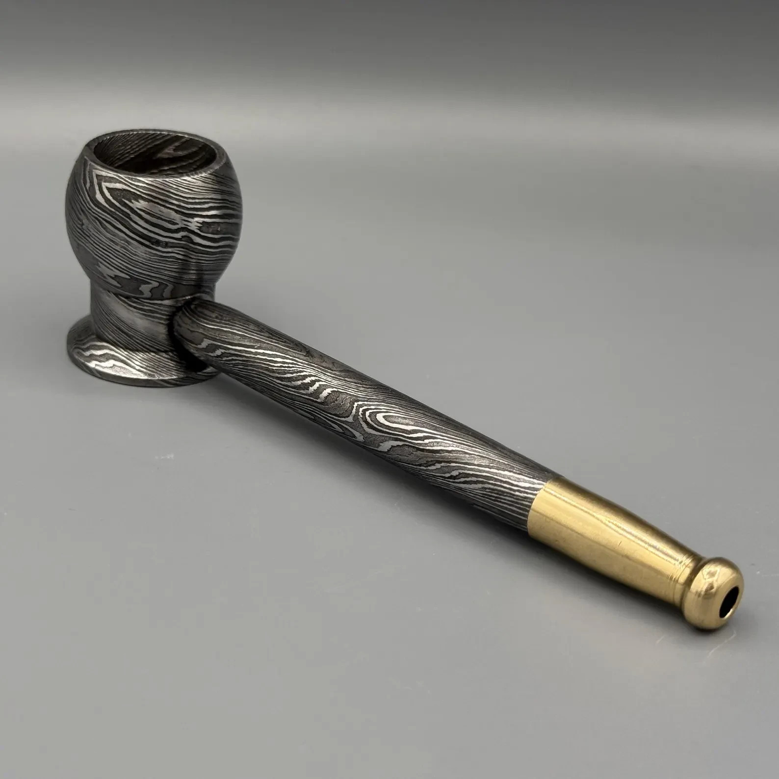 CUSTOM HANDMADE DAMASCUS STEEL SMOKING PIPE / BEST UNISEX GIFT