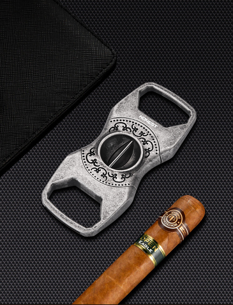 Vintage Stainless Steel Cigar Cutter 23MM V-Cut Premium Guillotine Cigar Tool