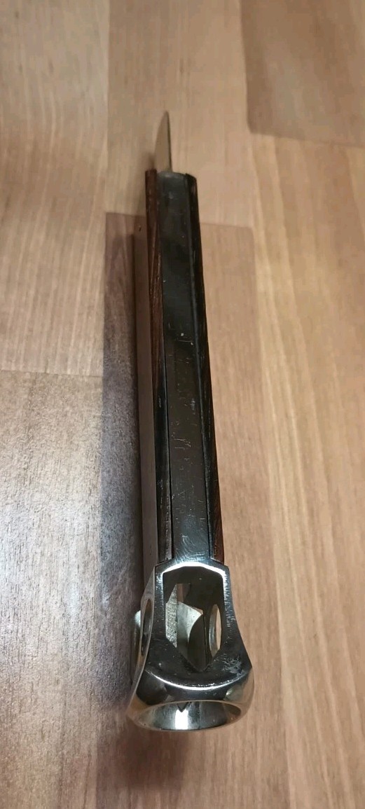 Vintage Solingen Cigar Cutter Western Germany Wood Silver Pocket Tool