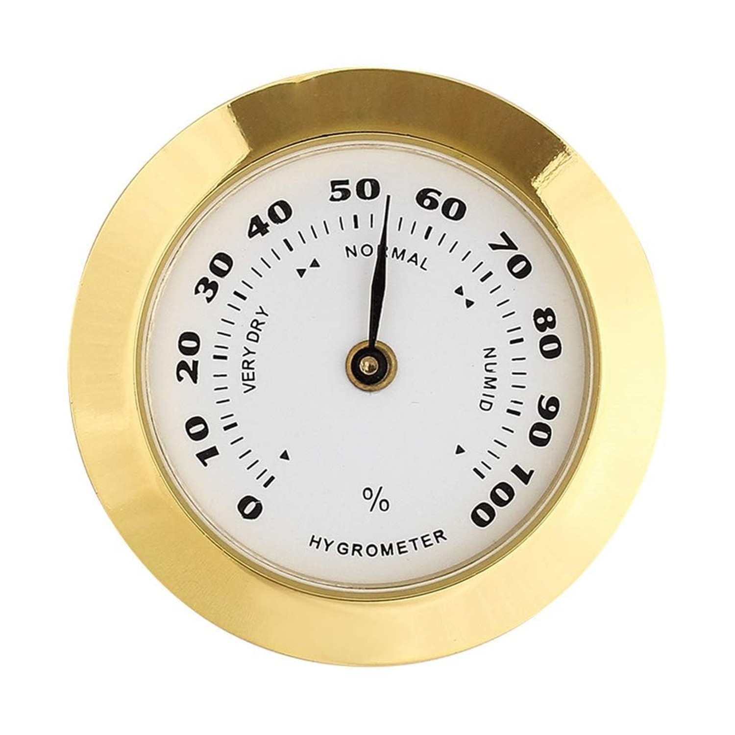Golden Upgraded Hygrometer Humidity Meter Mini 38mm Round Glass Analog Hygrom…