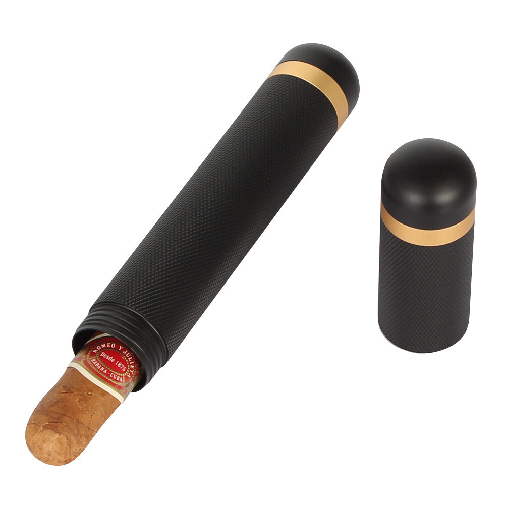 Portable Single Alloy Travel Cigar Case Humidor Single Cigar Tube Moisture-proof