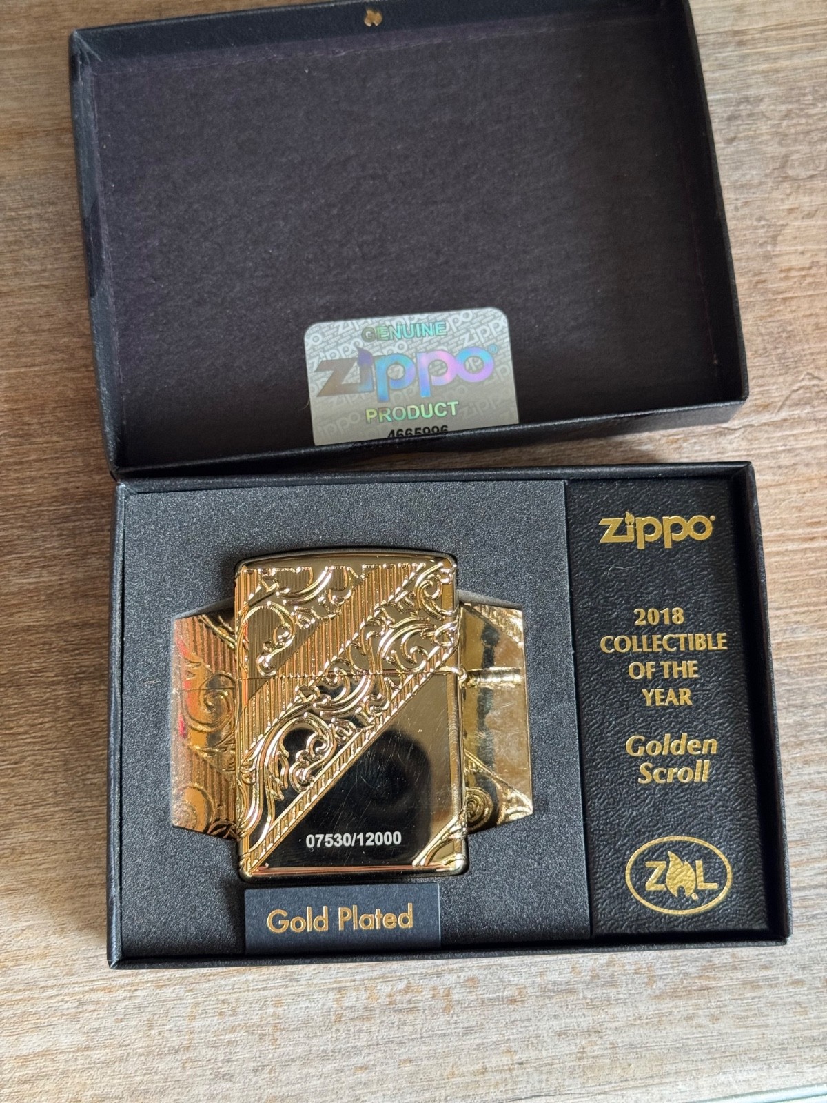 Gold 2018 Collectible of the Year Zippo Lighter Limited Collectible * RARE