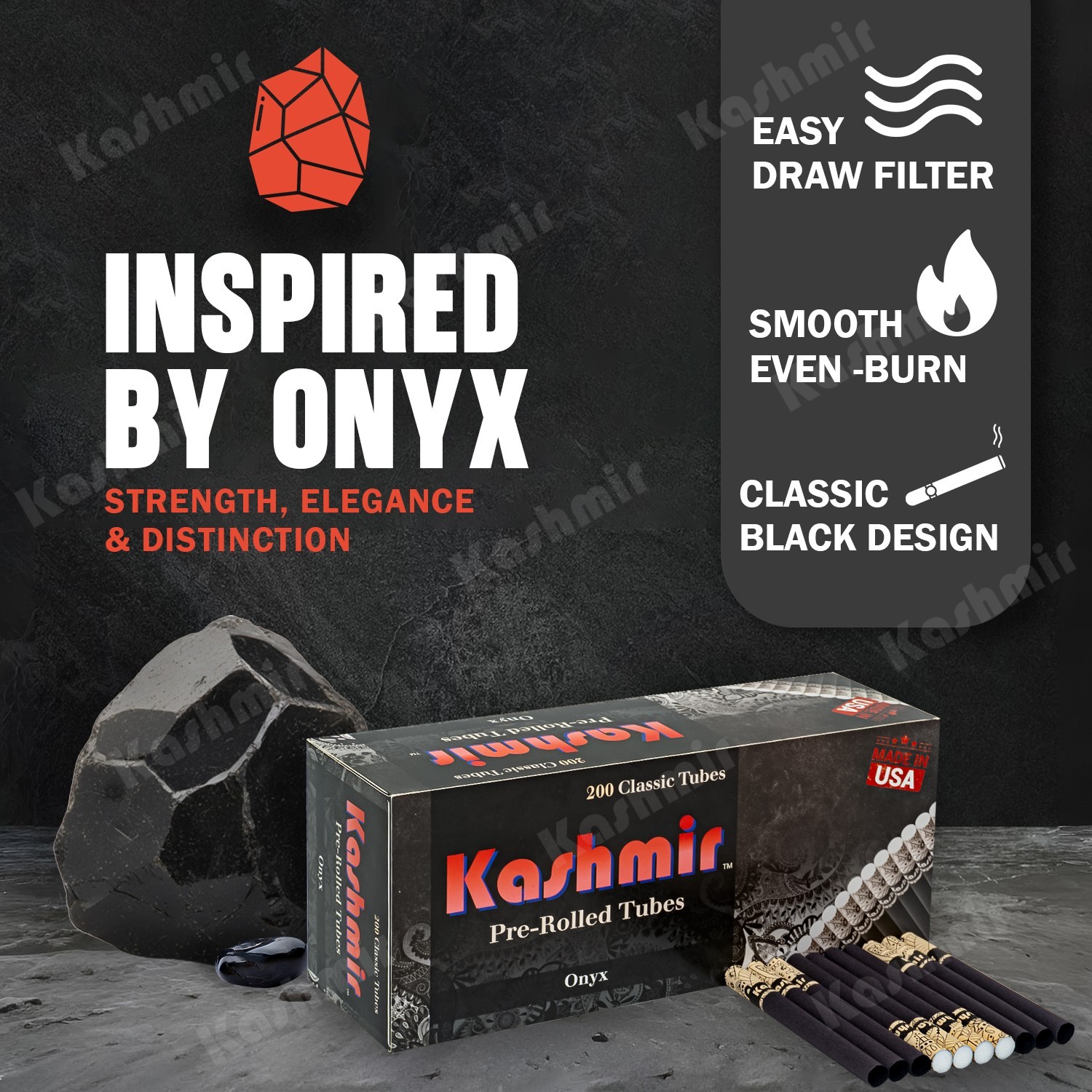 Kashmir Cigarette Tubes Combo Pack of Coral & Onyx Pre-Rolled Tubes Pack of 2
