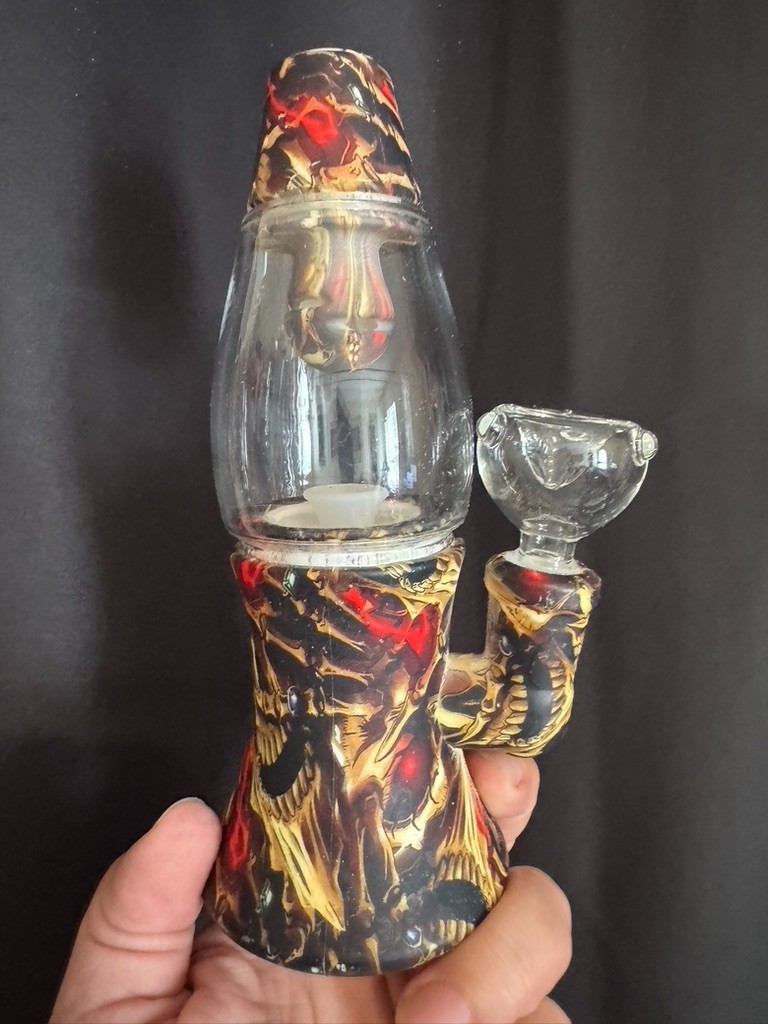 Bong 8″ Inch LAVA LAMP BONG Silicone Glass Water Pipe Bubbler
