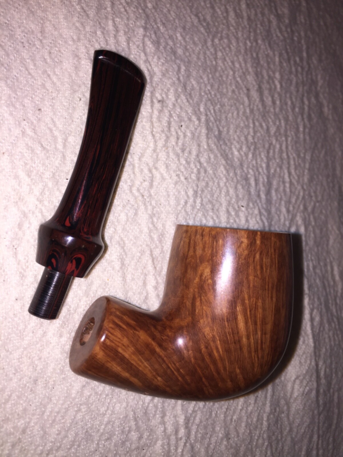 Unsmoked Moretti Collection Bent Billiard Cumberland Stem Estate Pipe