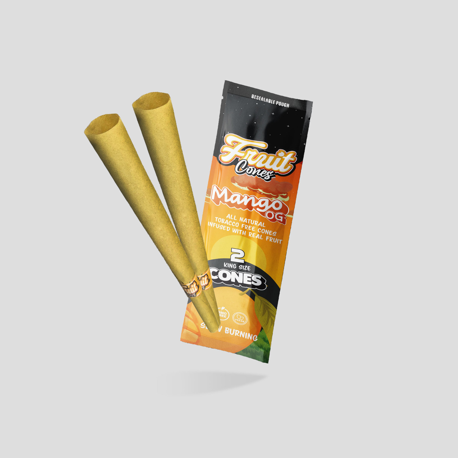 Mango Og Fruit Cones -king size- 1 Pack Includes 2 Cones + 1 Filler Stick