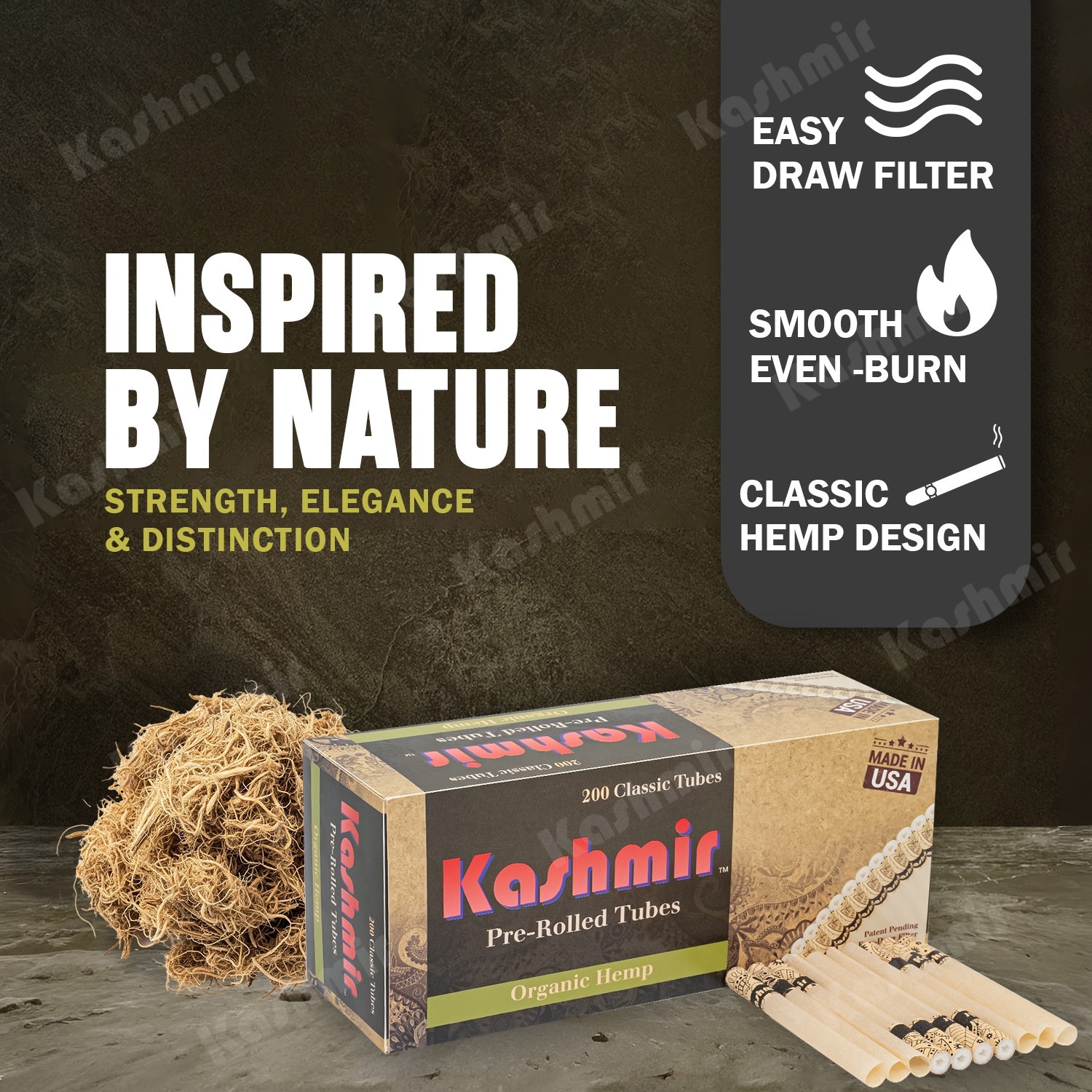 Cigarette Tubes Bundle Pack of 400 Organic & Onyx Pre-Rolled Tubes by Kashmir