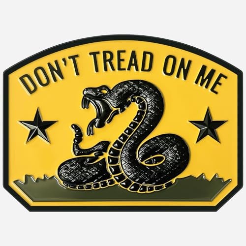Gadsden Flag Rattlesnake Car Emblem 3D Metal Decal with Matt black yellow