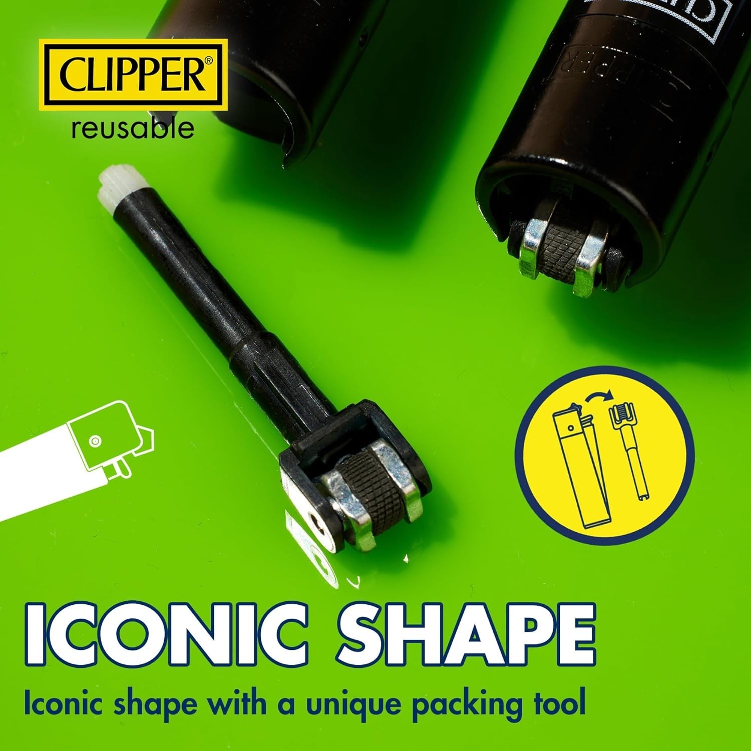 Clipper Metal Lighter – Refillable, Includes Case. Gold Style Butane Lighters