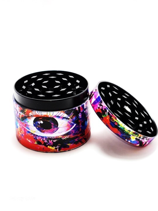 Tobacco Herb Spice Grinder 4 pcs Alloy Smoke Metal 1.5 in- Crusher EYES Design