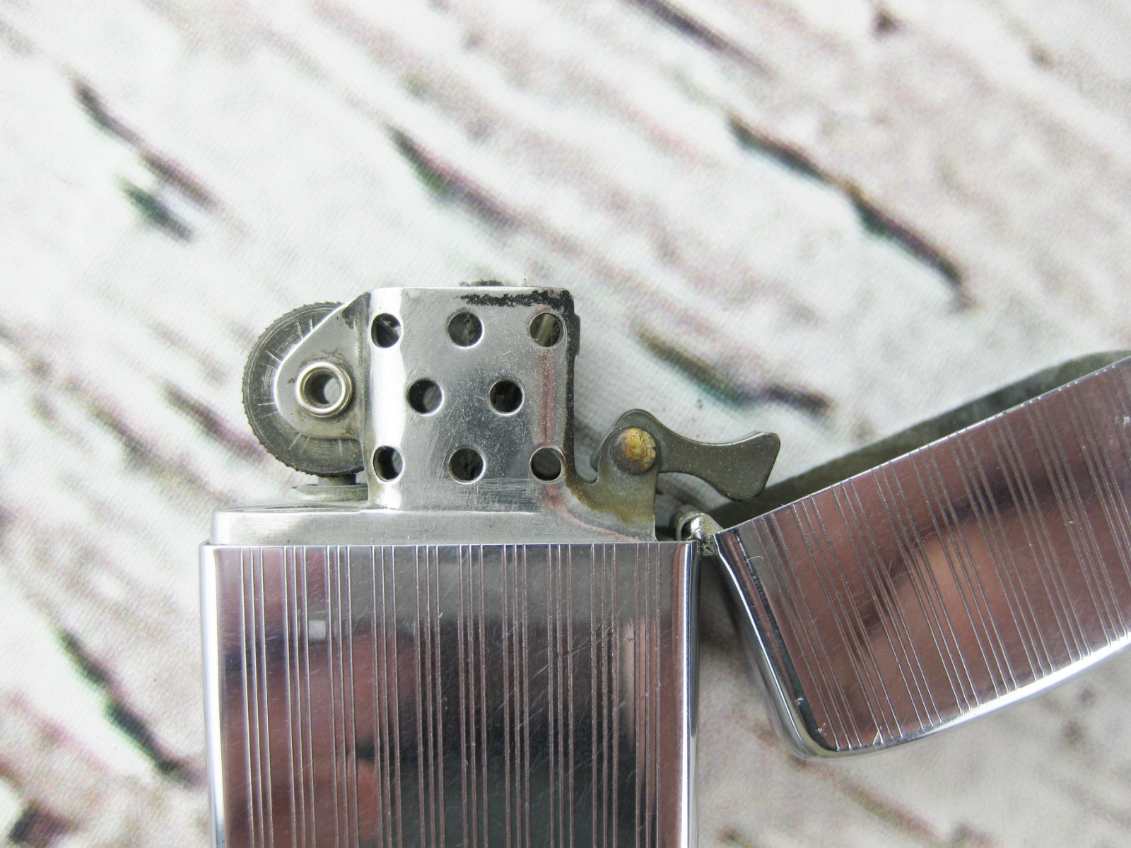 Vintage 1960 Zippo Monogram Slim Lighter with Green Silver Box & Insert