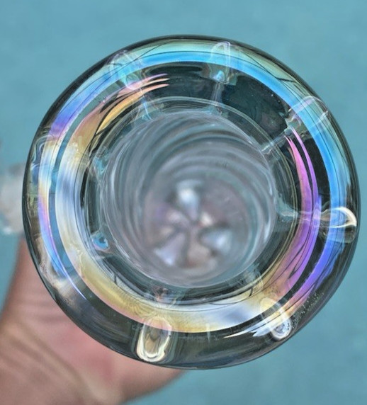12″ Holographic Rainbow Heavy 7mm Borosilicate Glass Bong 3 Pinch Ice Catcher