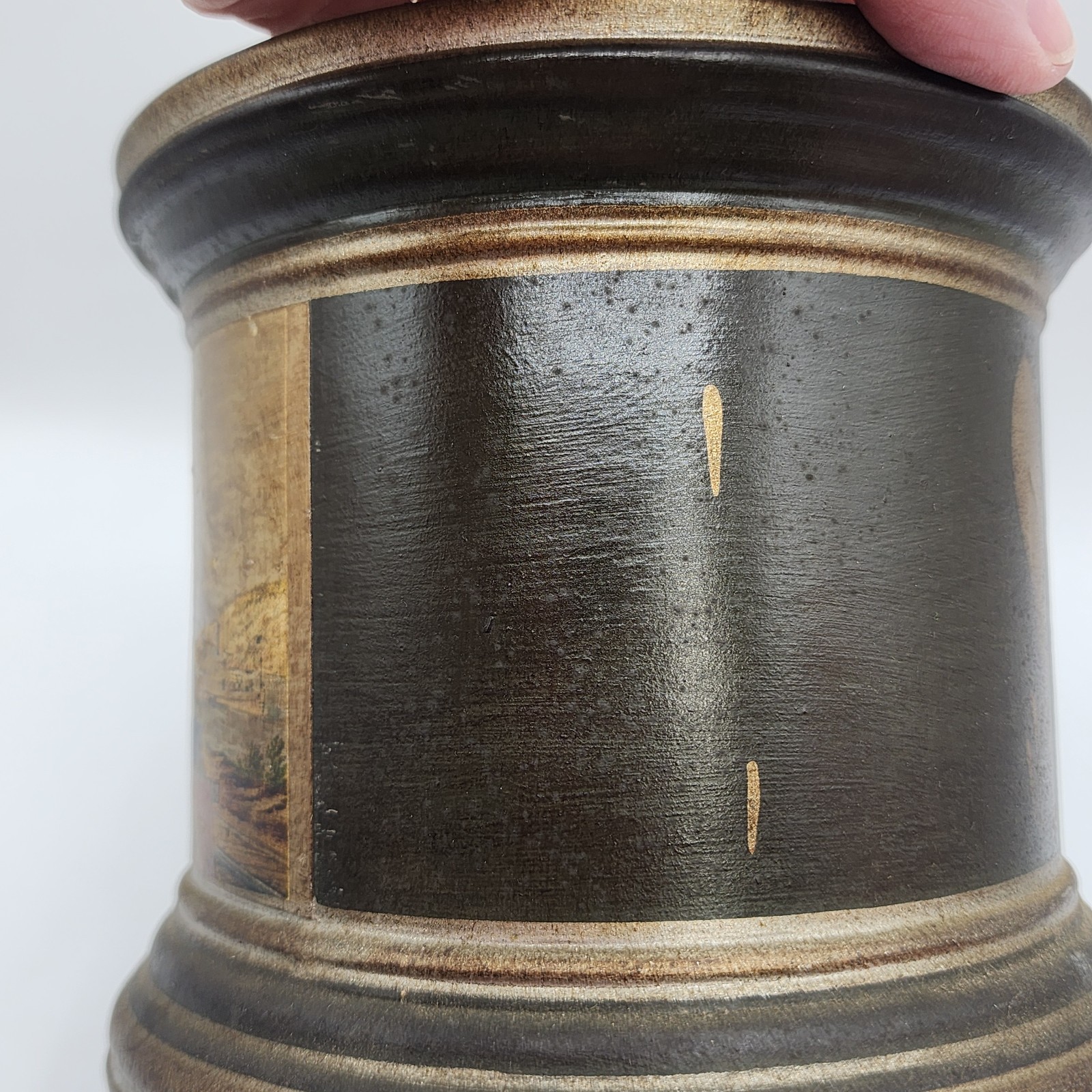 Vtg Comoys Of London Smoke Tobacco Jar Canister Humidor Locomotive Train Italy