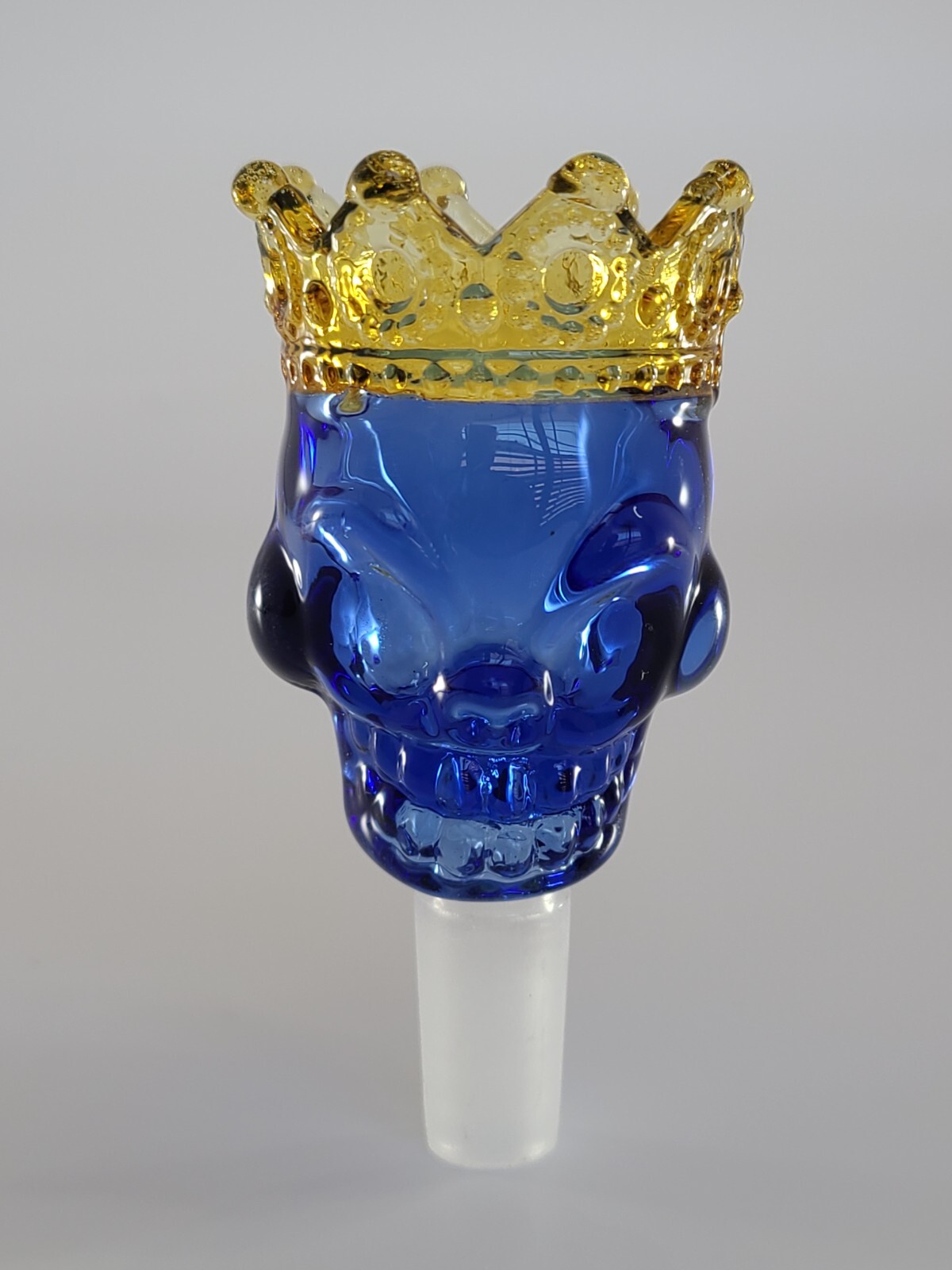 14mm Blue Crown Skull Unique Glass Replacement Head Piece Slide Hookah Bowl