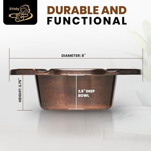 Stinky Cigar® One-Piece Ashtray (Brushed Bronze)