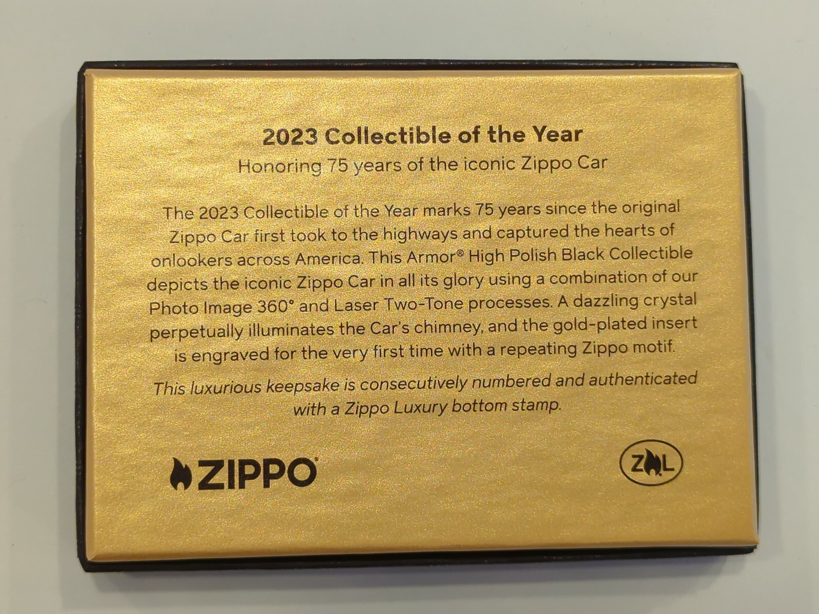 2023 Collectible of the Year 48691 ZIPPO CAR 75th Anniversary HIGH POLISH BLACK
