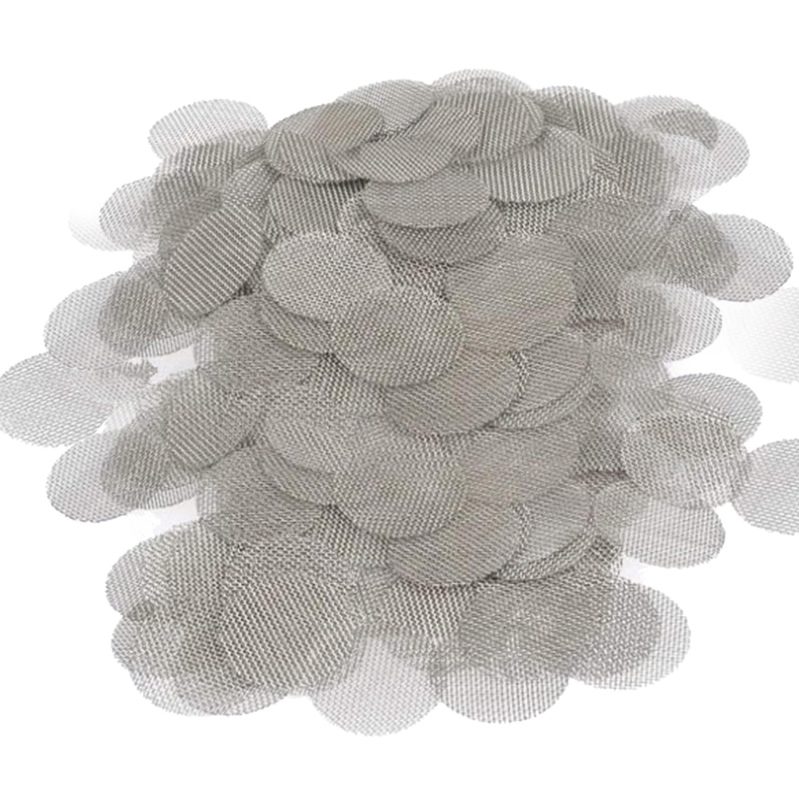 500pcs 16mm 0.63inch Pipe Screens Filters, Stainless Steel Silver