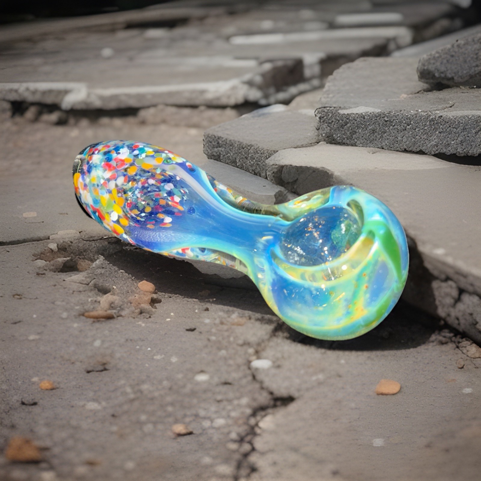 Very Thick Glass Spoon Bowl-Tobacco Pipe Heavy Fumed