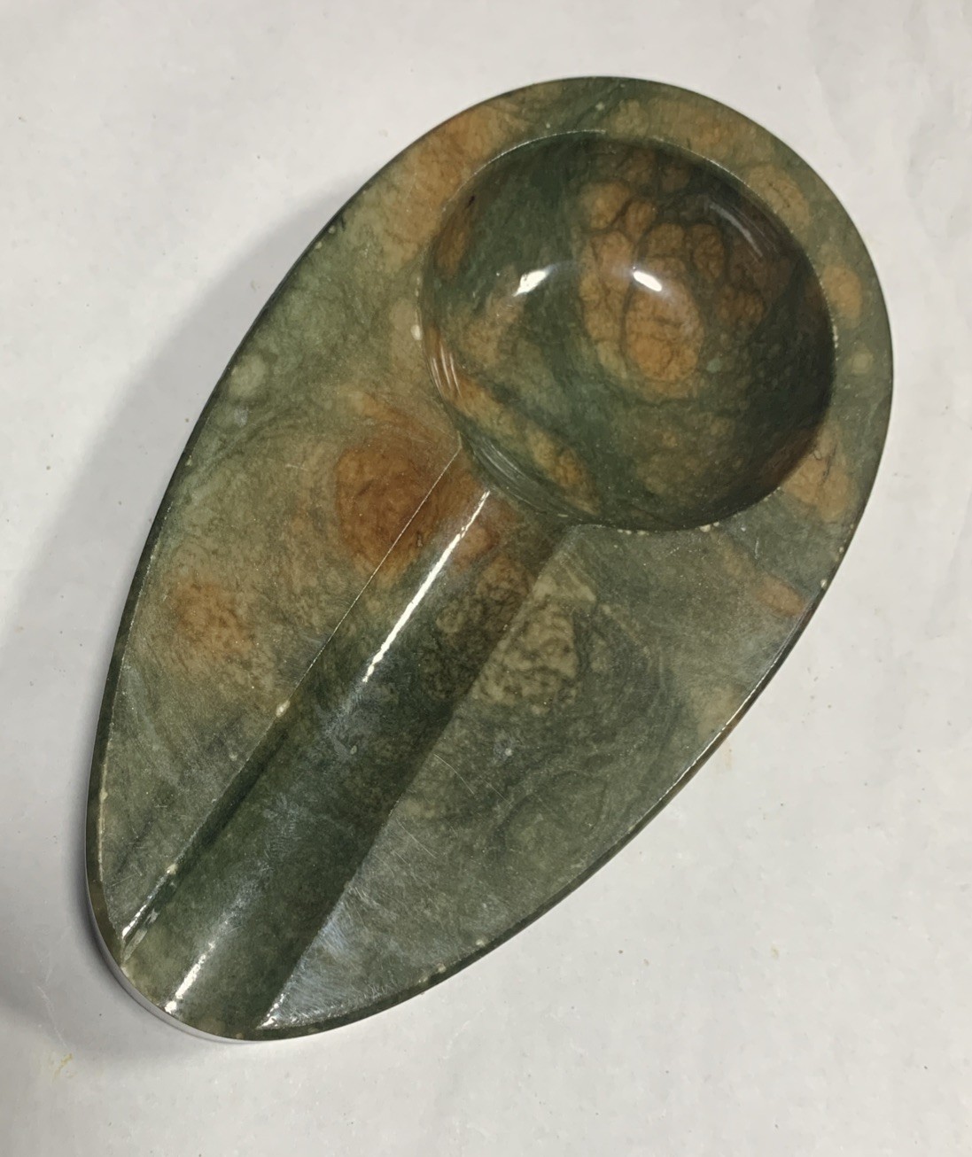 Alfred Dunhill MCM Green Marble Cigar Ashtray 6.75 X 3.75” Attractive & Elegant