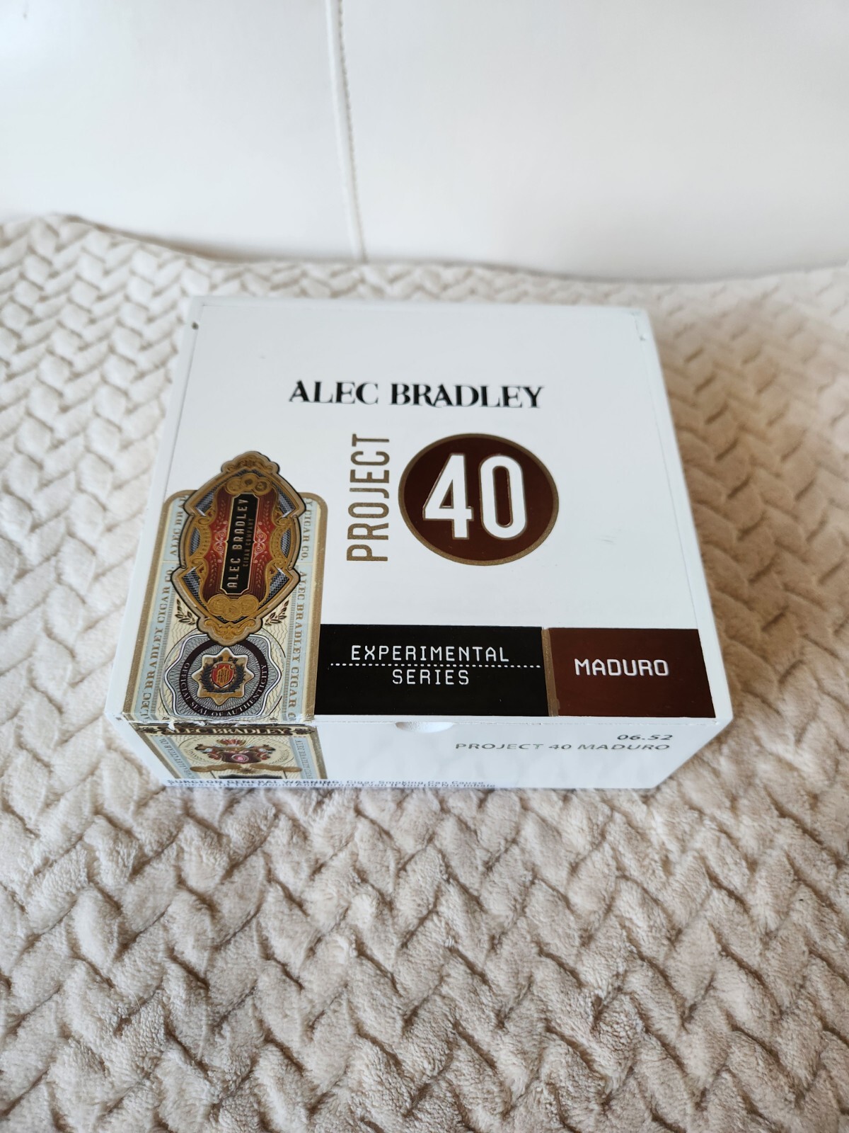 Alec Bradley Project 40 Maduro Toro Empty Wooden Cigar Box 7×6⅝x3