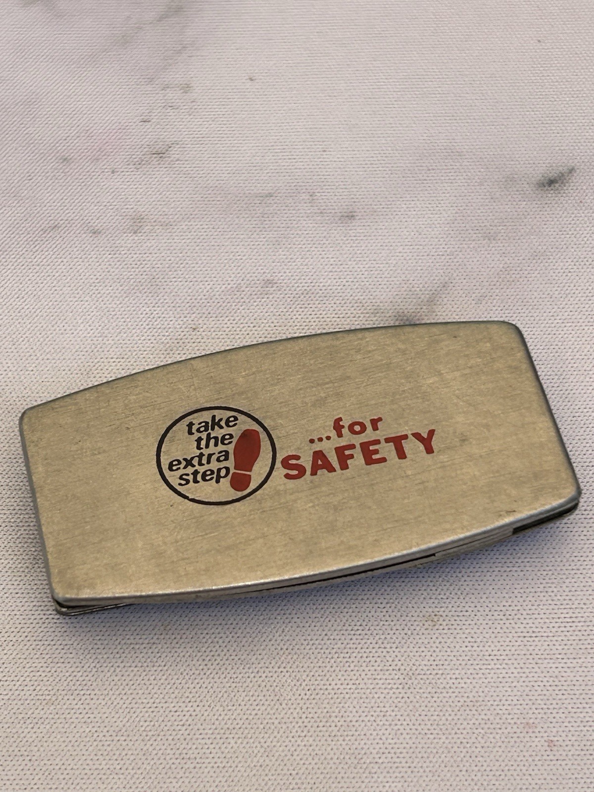 Vintage Zippo Money Clip Knife Advertising Safety Award Silver Toned Red USA