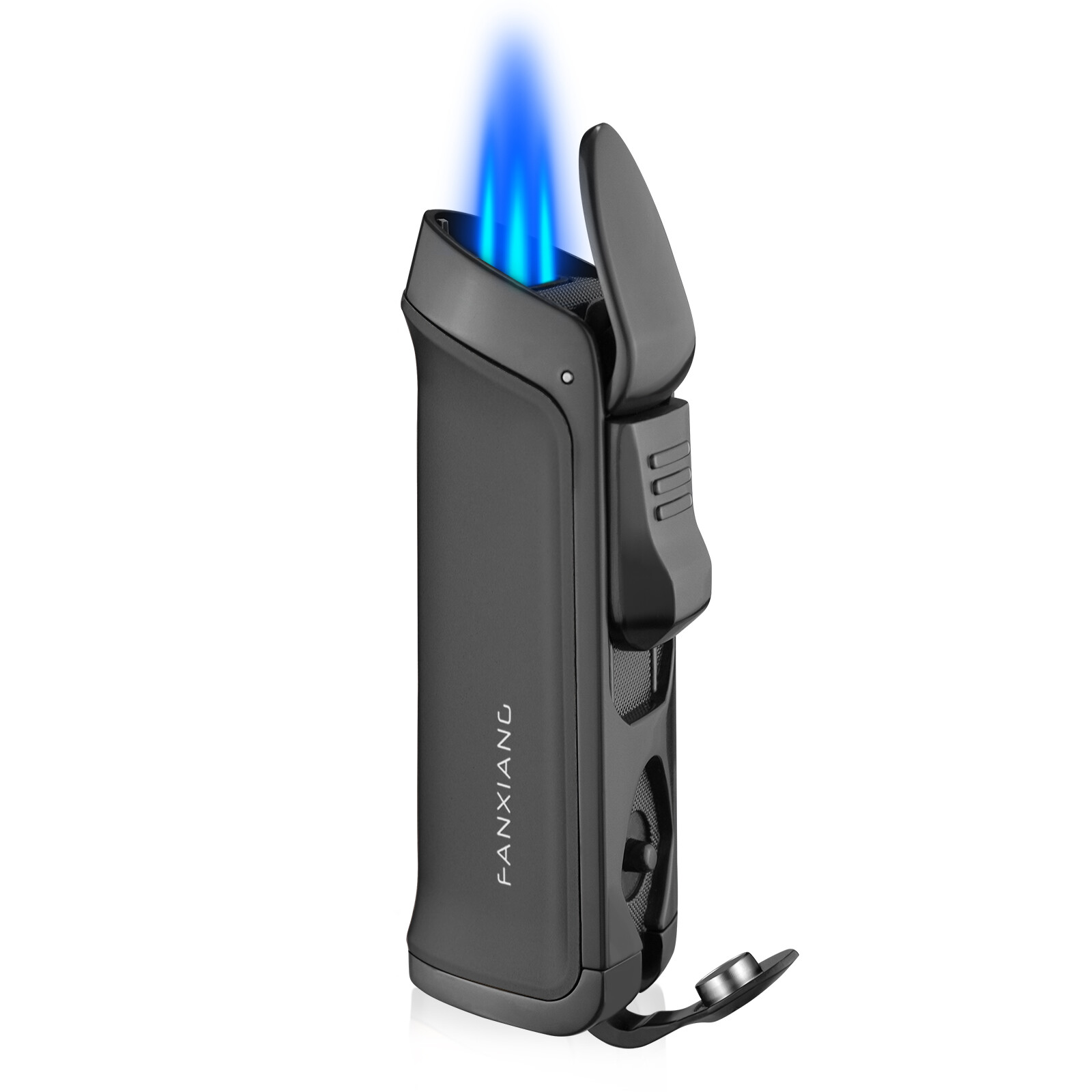 Refillable Metal 3 Jet Torch Gas Butane Blue Flame Cigar Lighter with Gift Box
