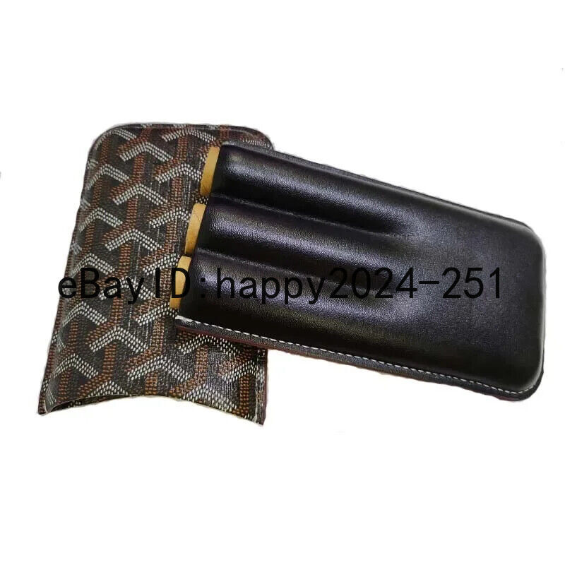 Portable Leather Cigar Case Humidor 3-Tube Travel Humidor Storage Box Accessorie