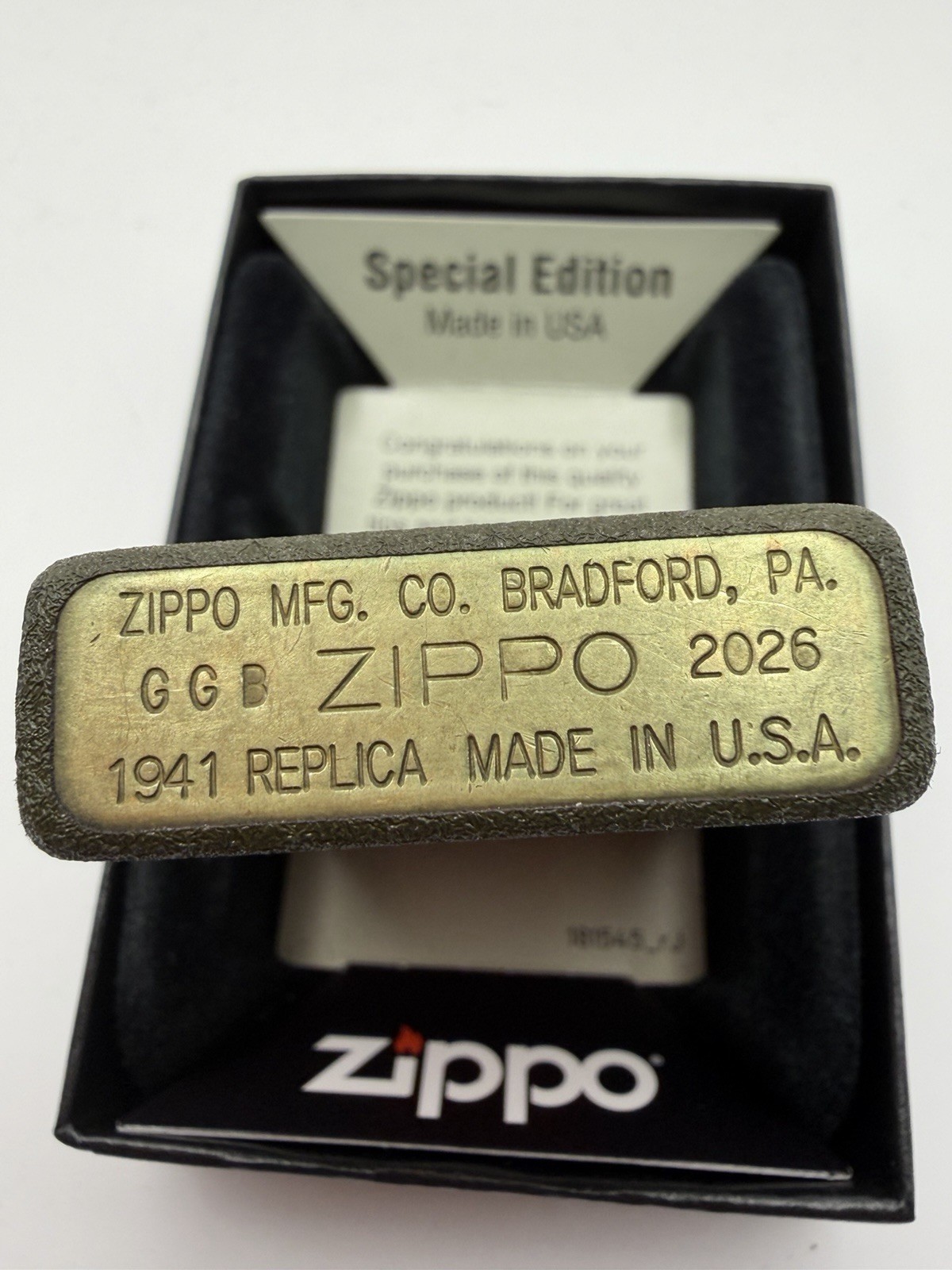 2026 Founder’s Day 1941 Replica Green Crackle Zippo Lighter New