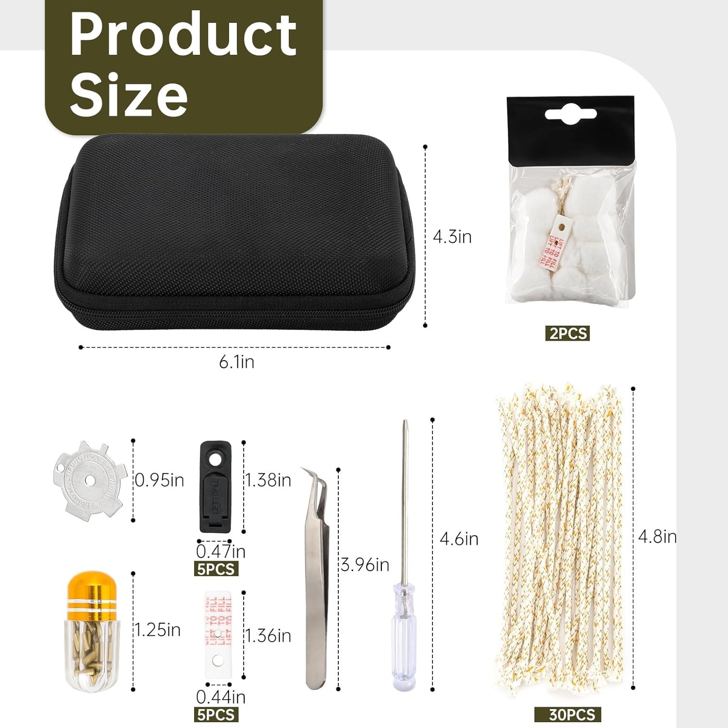 Zippo Repair Kit Replacement Cotton Flint Wick Pad Tool Accessories Set X0