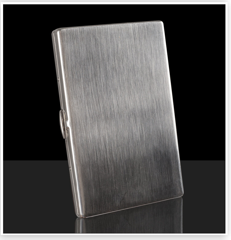 Vintage Classic Stainless Steel Silver Double Sided Cigarette Case Holder Men