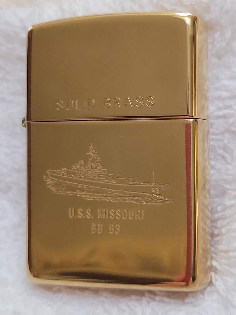 Zippo USS Missouri 2000 SOLID BRASS Lighter