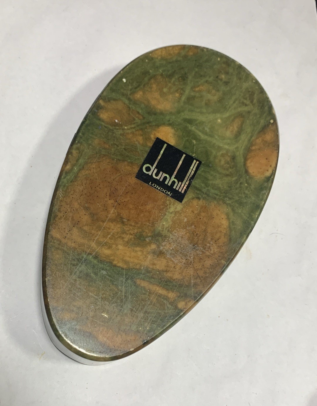 Alfred Dunhill MCM Green Marble Cigar Ashtray 6.75 X 3.75” Attractive & Elegant
