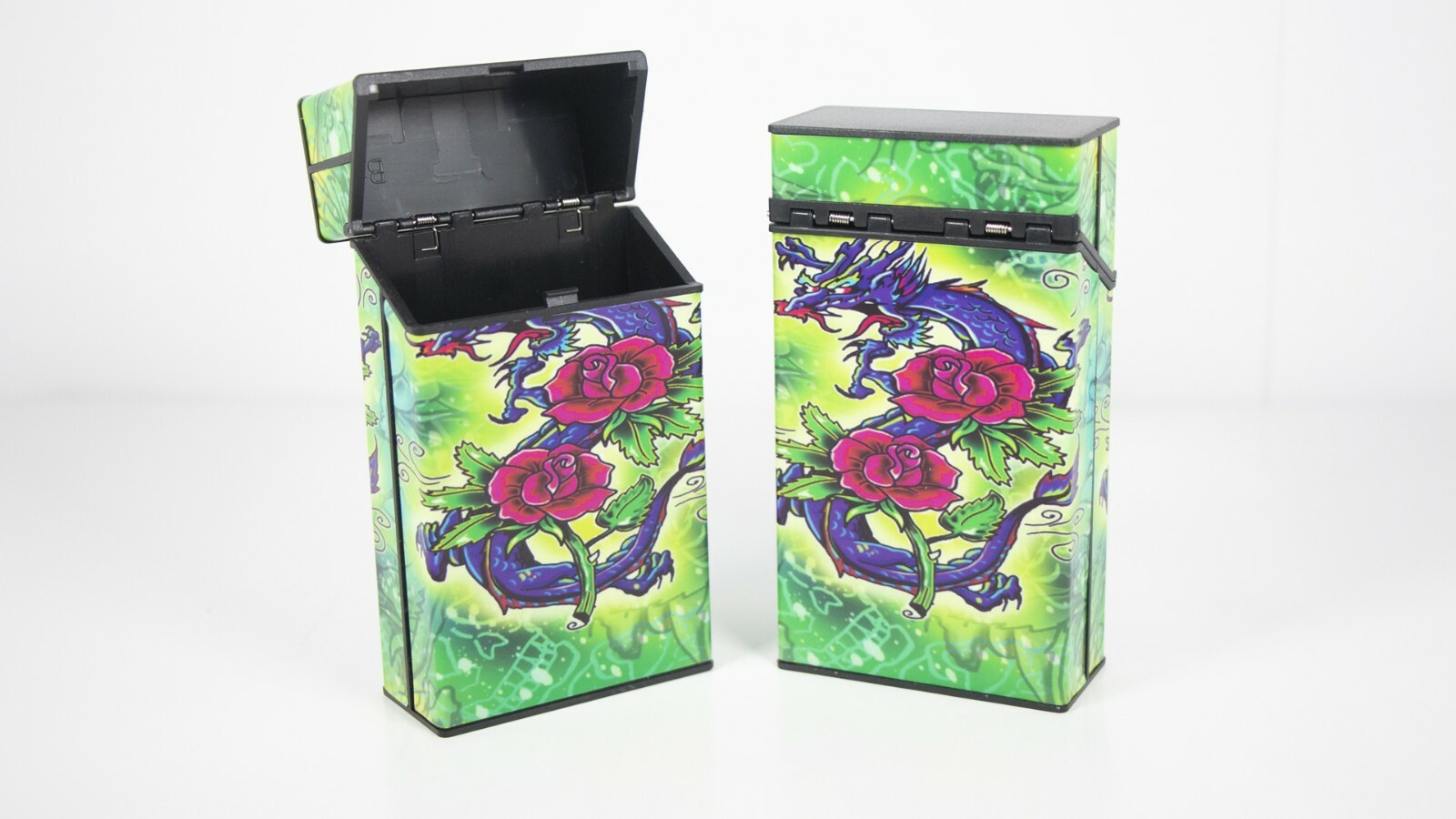 12 Mix Design Glow in the Dark Push Open Cigarette Case Pack Holder 100mm