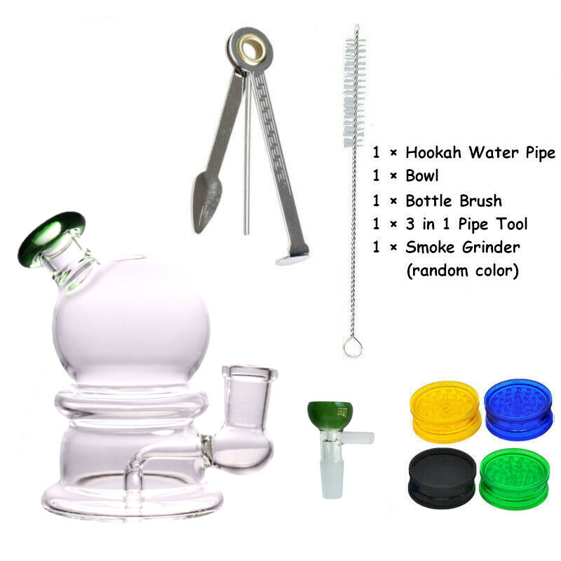 1X 10” Smoking Hookah Handcraft Pink Daisy Glass Bong Water Pipe +Glass Bowl US