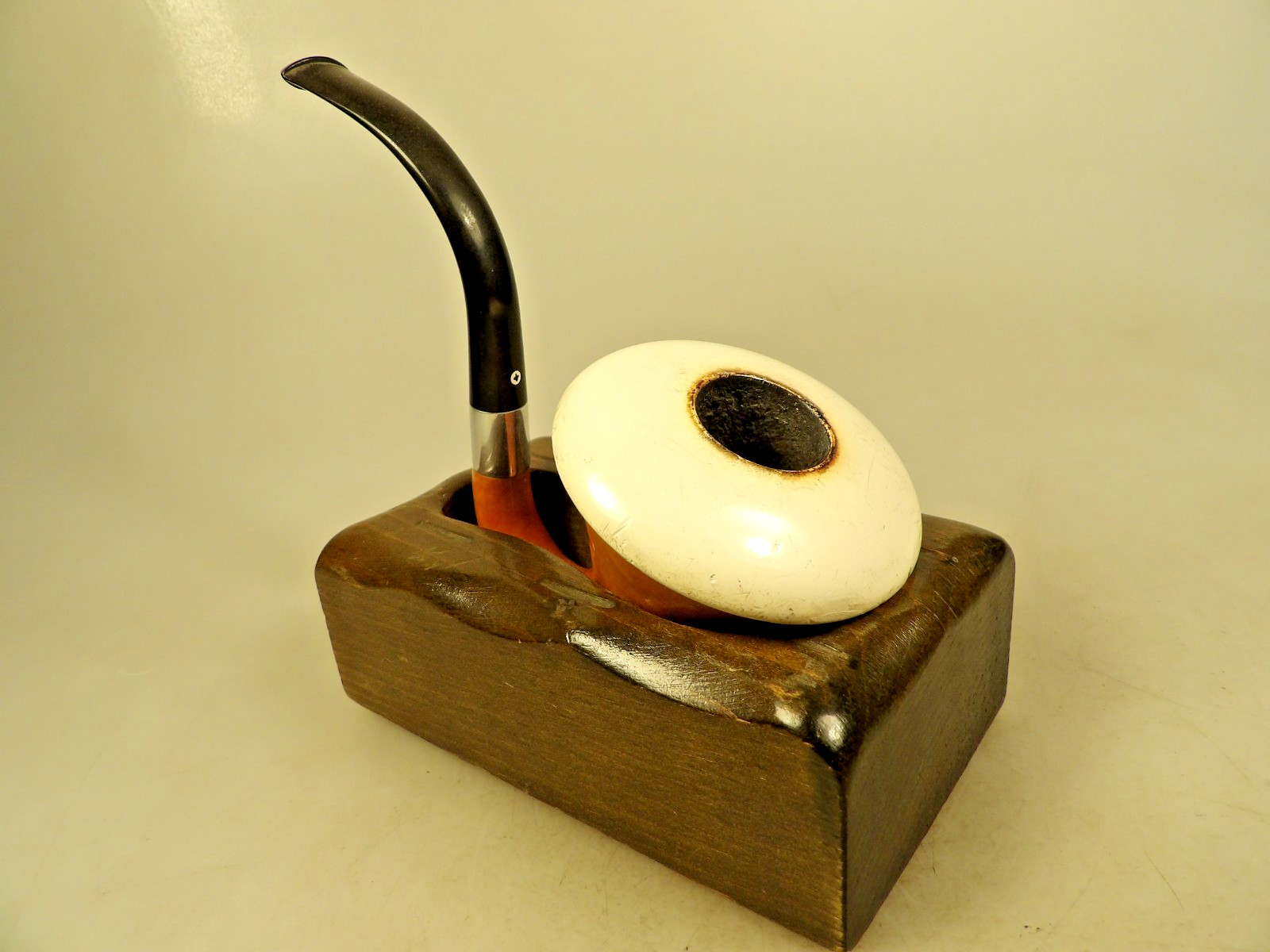 Solid American Spruce Calabash Pipe Tub Stand USA Made Largest Size Felt Bottom