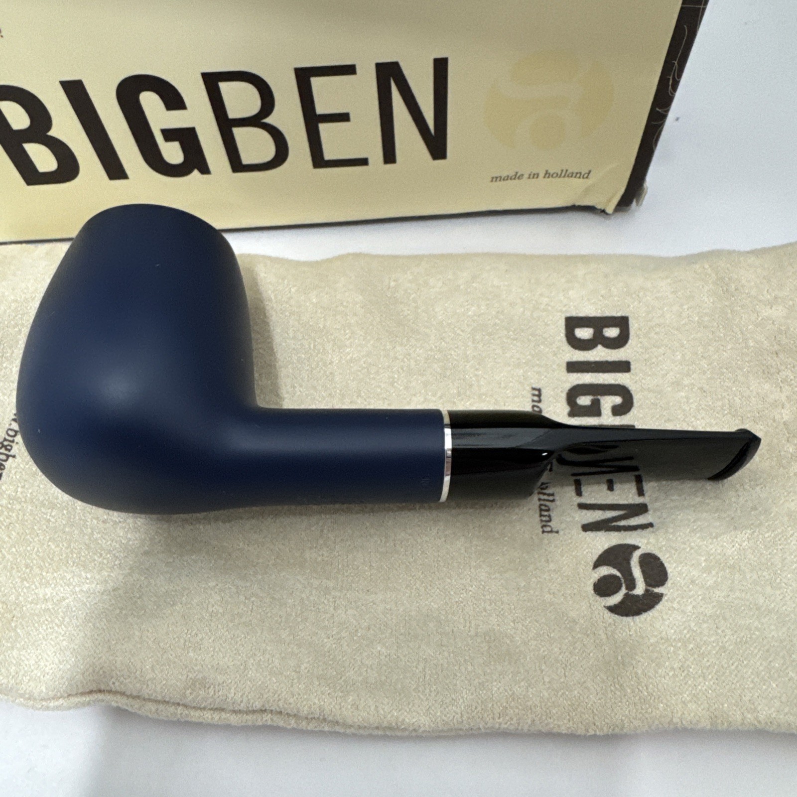 Big Ben Nautic 601 Matte Blue Bent Apple Smooth Briar Tobacco Pipe – New