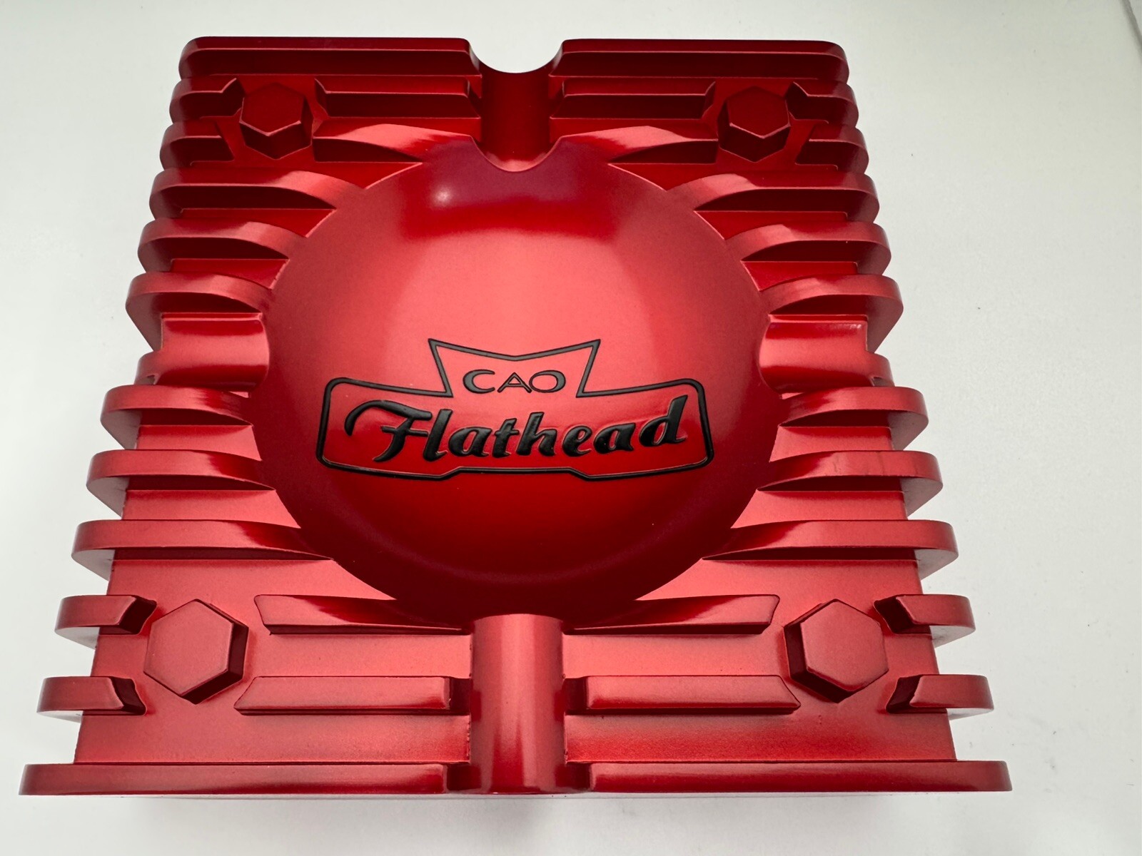 CAO Flathead Metal Cigar Ashtray – Red – New
