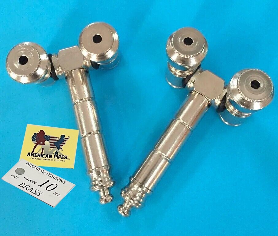 Americanpipes™️ set of 2 PCS nickel metal Tobacco Smoking Pipe double bowl