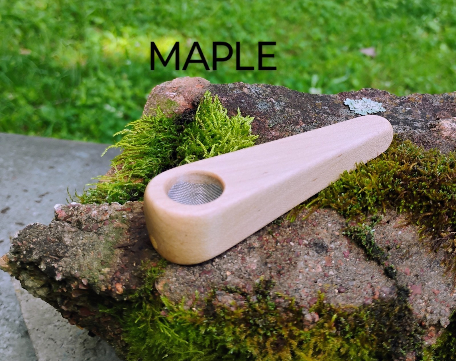 Handmade In USA 3.5 Inch Maple Wooden Slim Cone Smoking Pipe With 5 Screens