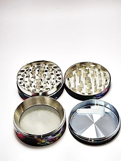 Tobacco Herb Spice Grinder 4 pcs Alloy Smoke Metal 1.5 in- Crusher EYES Design