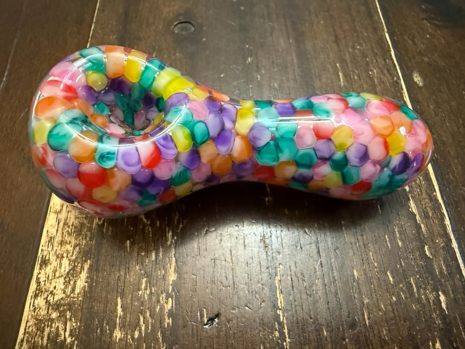 4” Glass Pipe Bowl Floating Colorful Jelly
