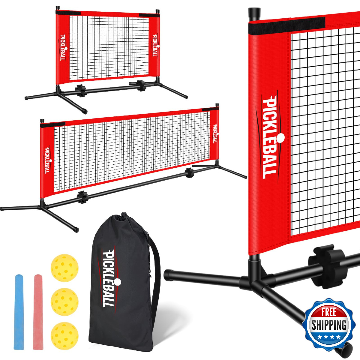 Puulivee Portable Mini Pickleball Net 2 Nets 5Ft Small Pickleball Net For