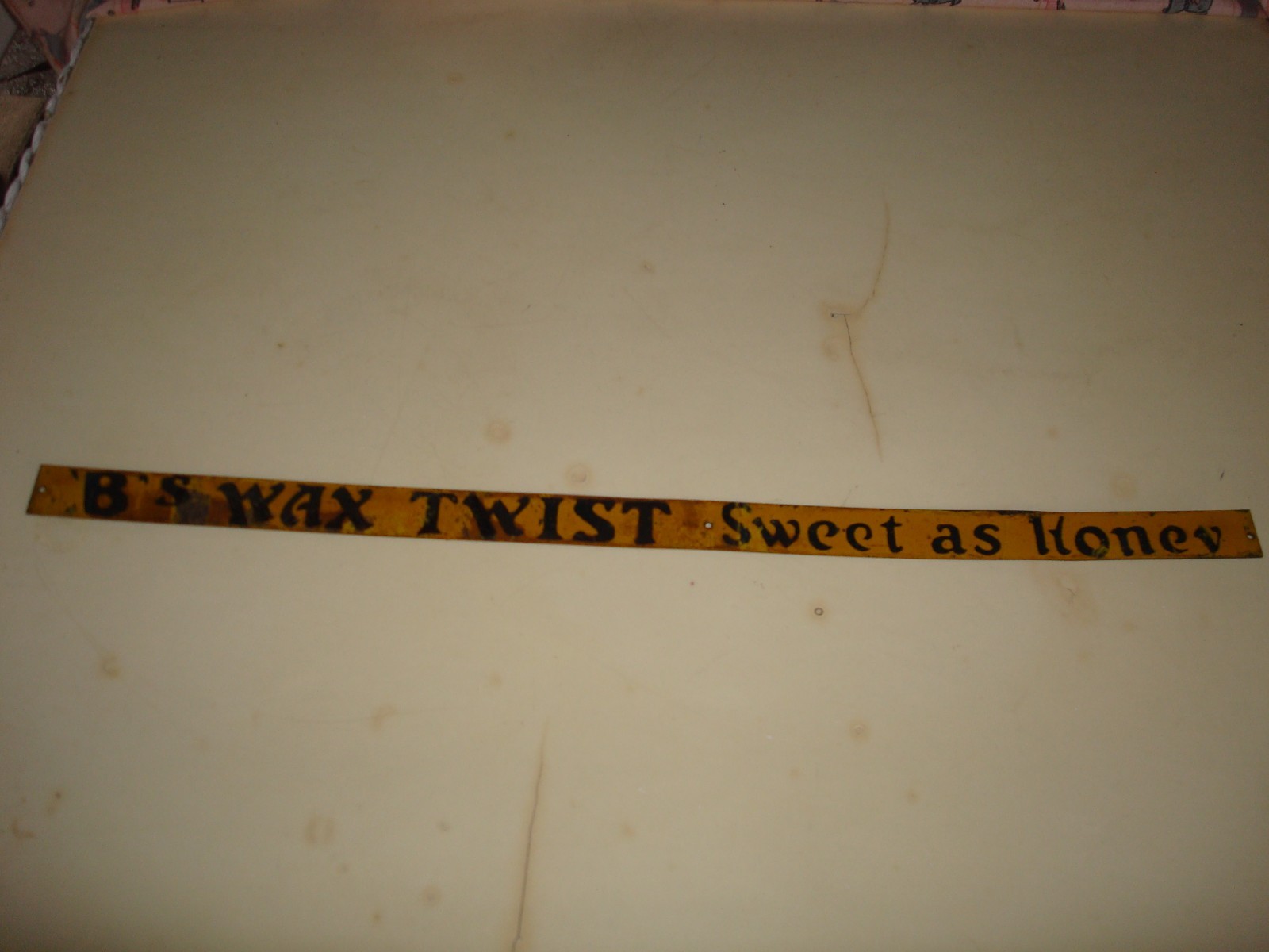 1930’s B’s Wax Twist, Sweet As Honey Chewing Tobacco Metal Sign