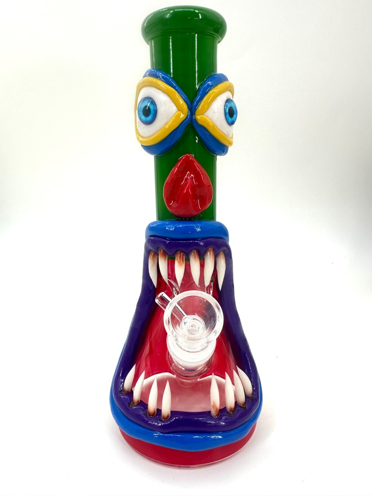 18in Heavy Thick Glass Bong Water Pipe Hookah Bongs with Skull catcher Yellow