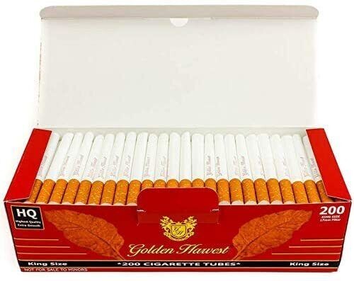 Golden Harvest Cigarette Filter Tubes Red King Size KS – 10 Boxes