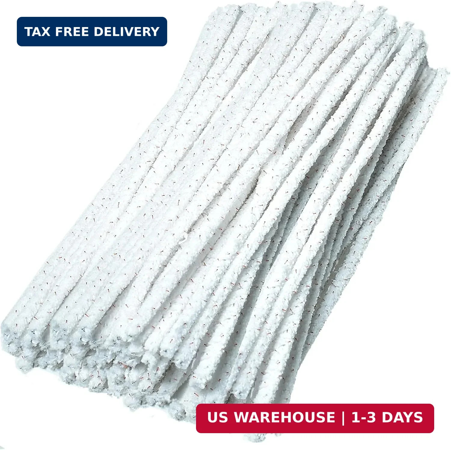 White Pipe Cleaners Hard Bristle Bulk 6 Inch (50 Pack) for Clean Tar Resin Plast