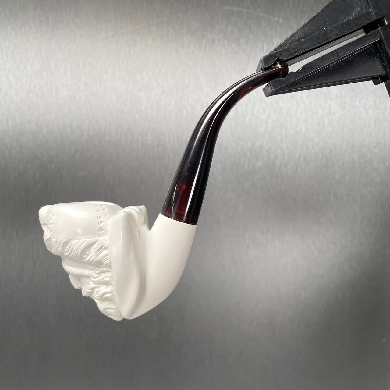 Meerschaum Pirate With Debonair smile and 1000% Mustache 3/4 Bent Tobacco Pipe b