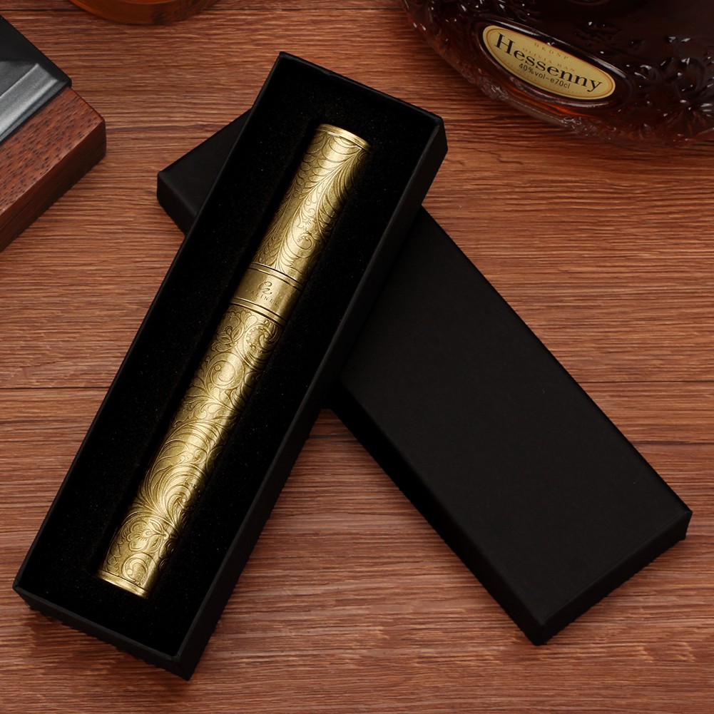 Galiner Metal Gold Cigar Moisturizing Tube Holder Travel Case Box 1 Cigar Gift